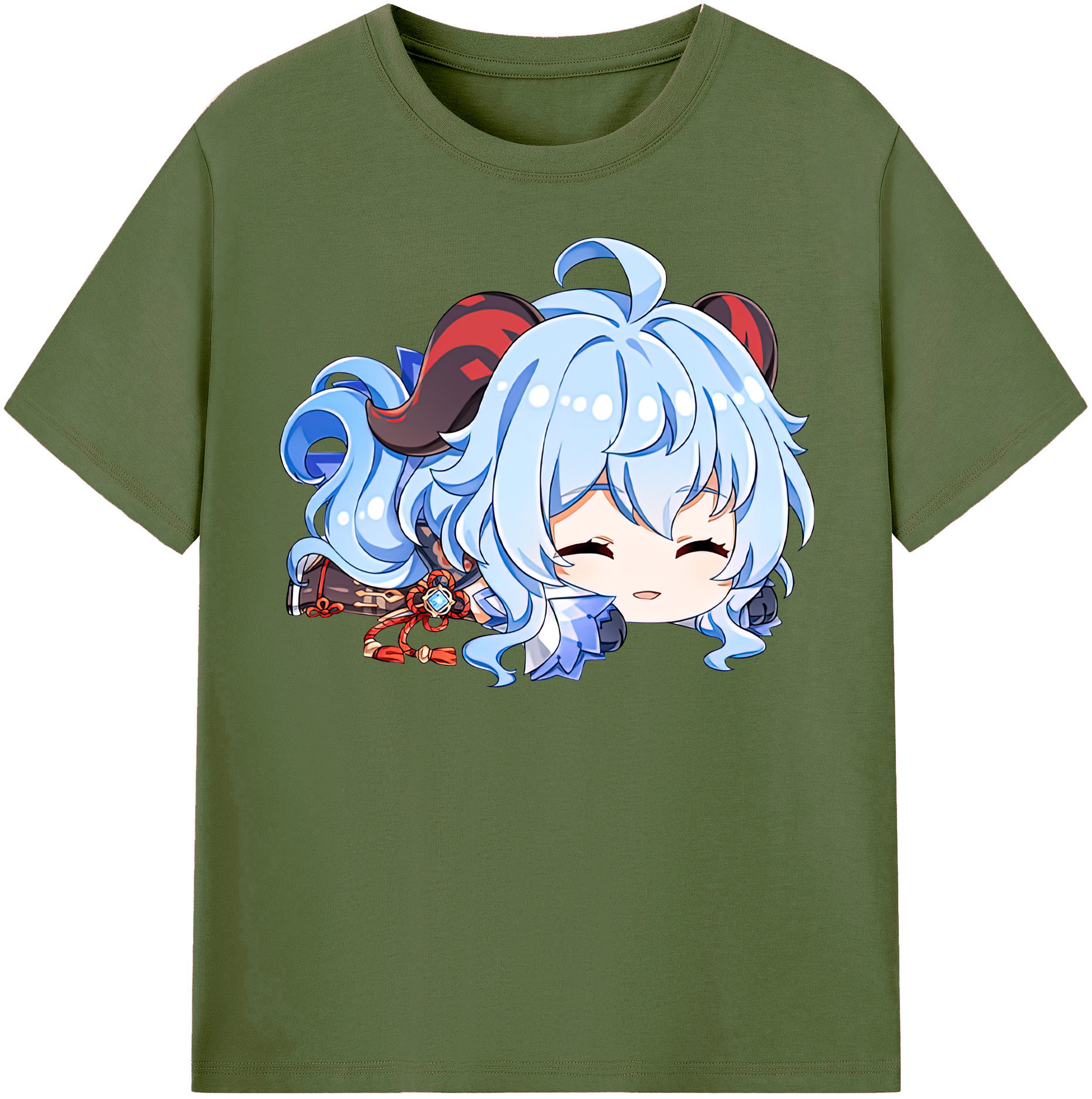 げんし神 甘雨 かんう genshin Ganyu 綿100％半袖Tシャツ（フロントプリント）